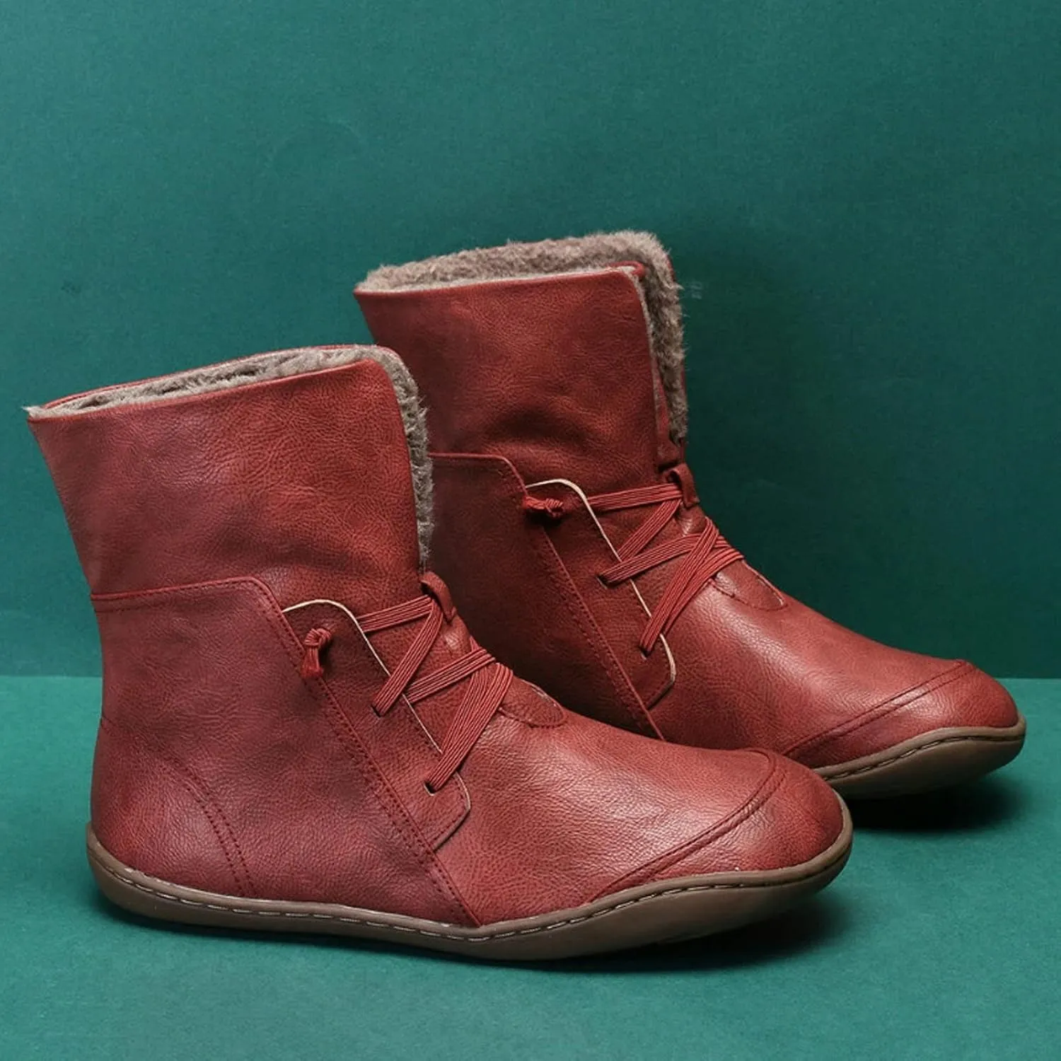 Womens High Top Snow Boots - Fall/winter Novelty Round Toe Cross Elastic Strap Slip-on Flat Mid Calf Boots Comfortable Casual Leather Shoes