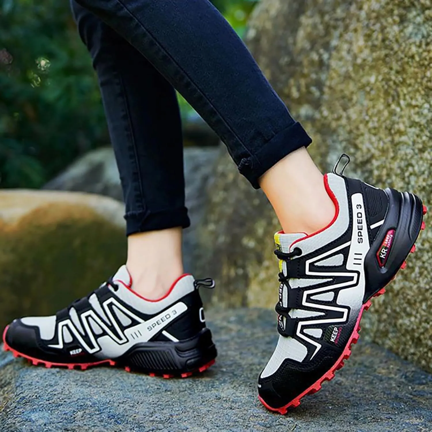 Women's Hiking Shoes Water Resistant Hiking Sneakers Trekking Shoes Trail Walking Running Camping Shoes Non-Slip Breathable Comfortable Lightweight