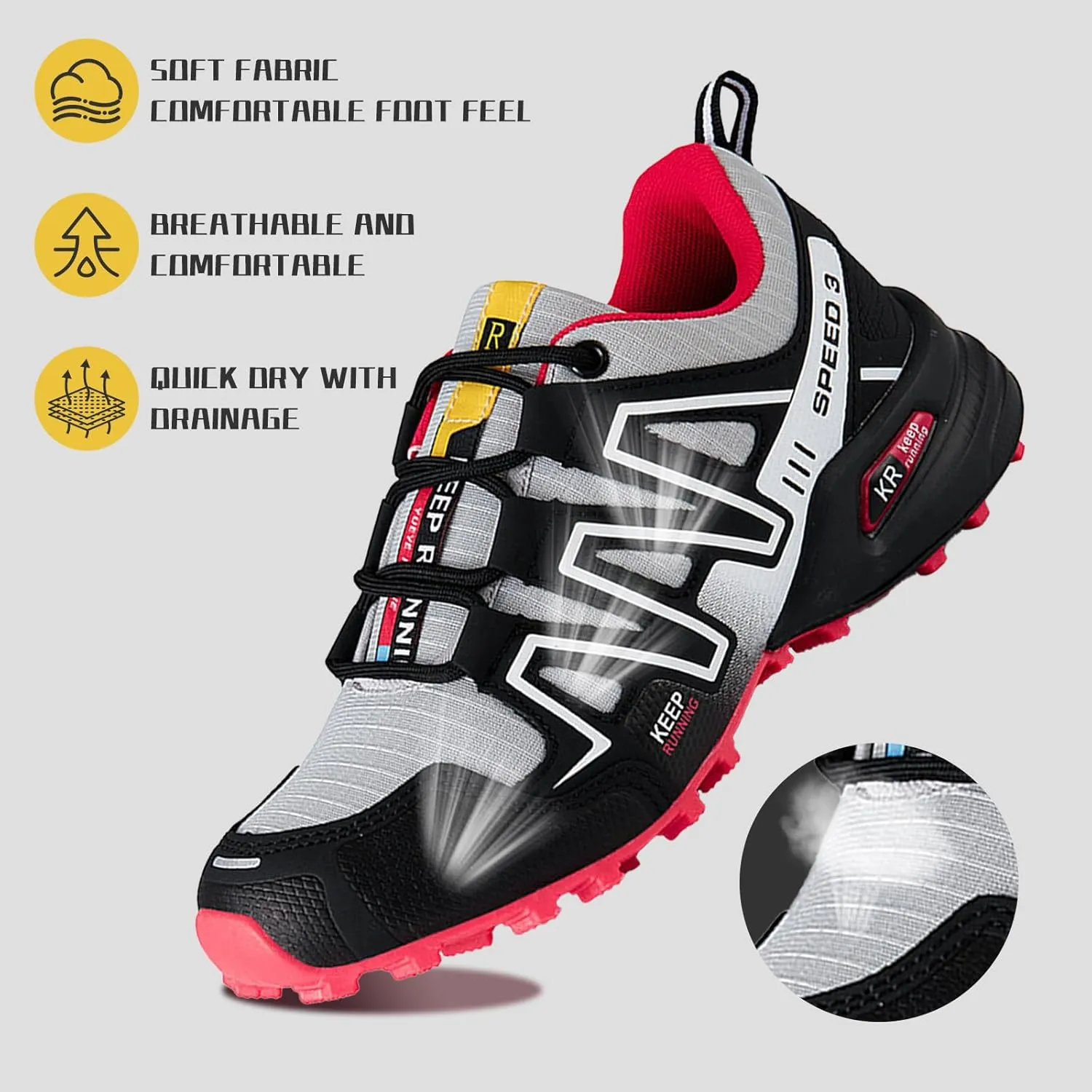 Women's Hiking Shoes Water Resistant Hiking Sneakers Trekking Shoes Trail Walking Running Camping Shoes Non-Slip Breathable Comfortable Lightweight