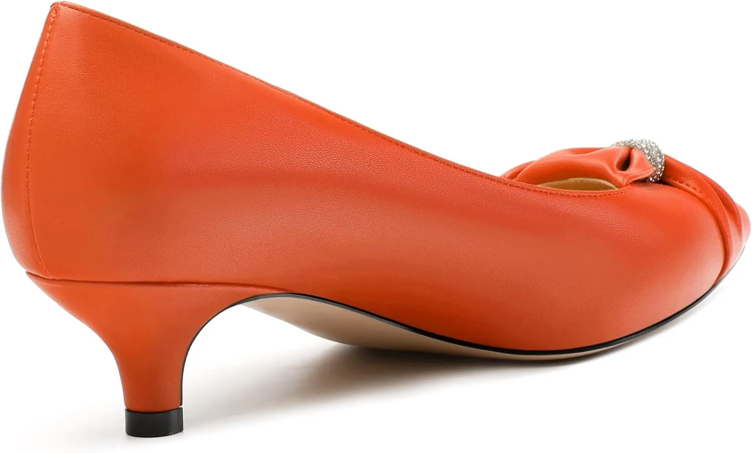 Womens Kitten Heel Pumps, Pointed Toe Dress Pumps for Women, Daily Pumps Shoes with Bow Tie