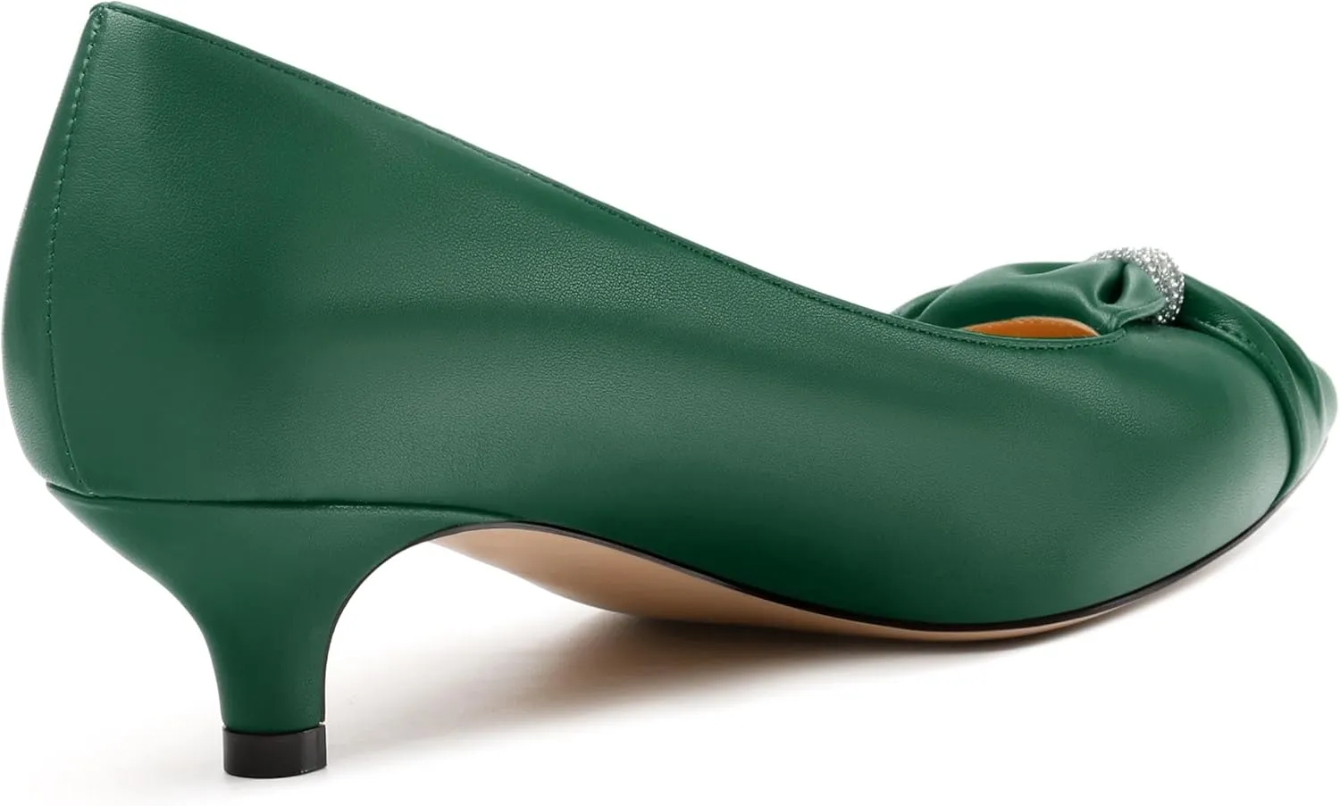 Womens Kitten Heel Pumps, Pointed Toe Dress Pumps for Women, Daily Pumps Shoes with Bow Tie