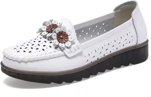 Women's Penny Genuine Leather Loafers Flats Shoes Black Driving Moccasins Comfort Boat Shoe