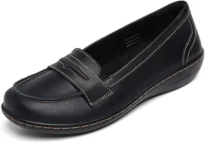 Women's Penny Genuine Leather Loafers Flats Shoes Black Driving Moccasins Comfort Boat Shoe