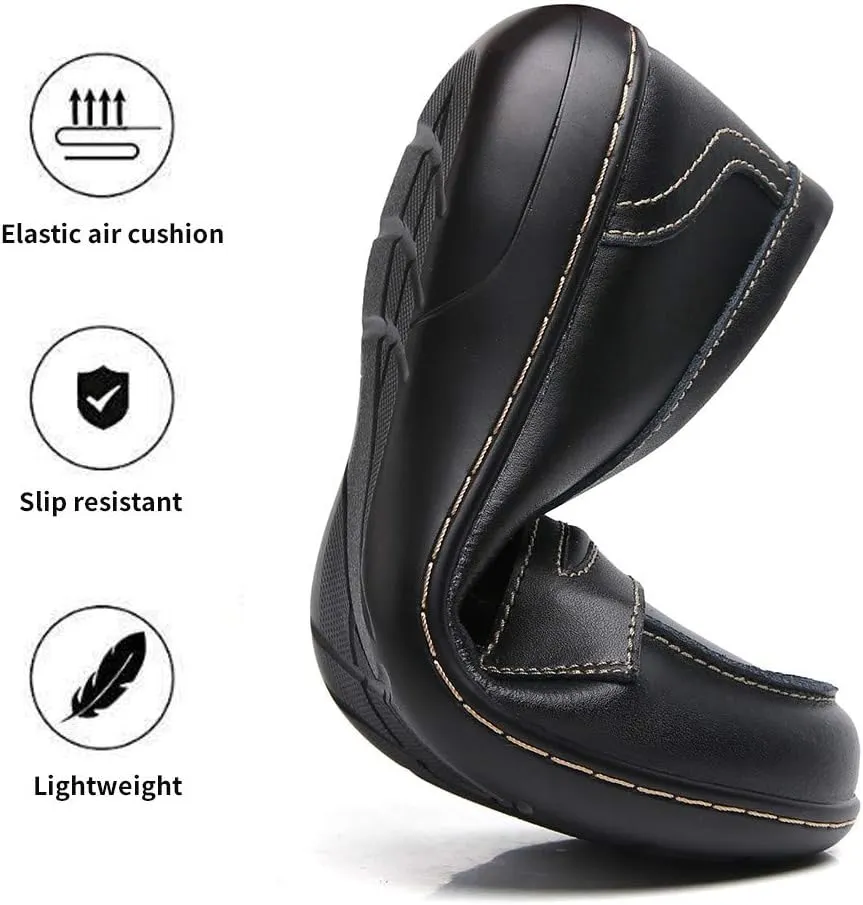 Women's Penny Genuine Leather Loafers Flats Shoes Black Driving Moccasins Comfort Boat Shoe