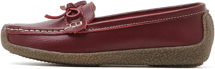 Women's Penny Genuine Leather Loafers Flats Shoes Black Driving Moccasins Comfort Boat Shoe