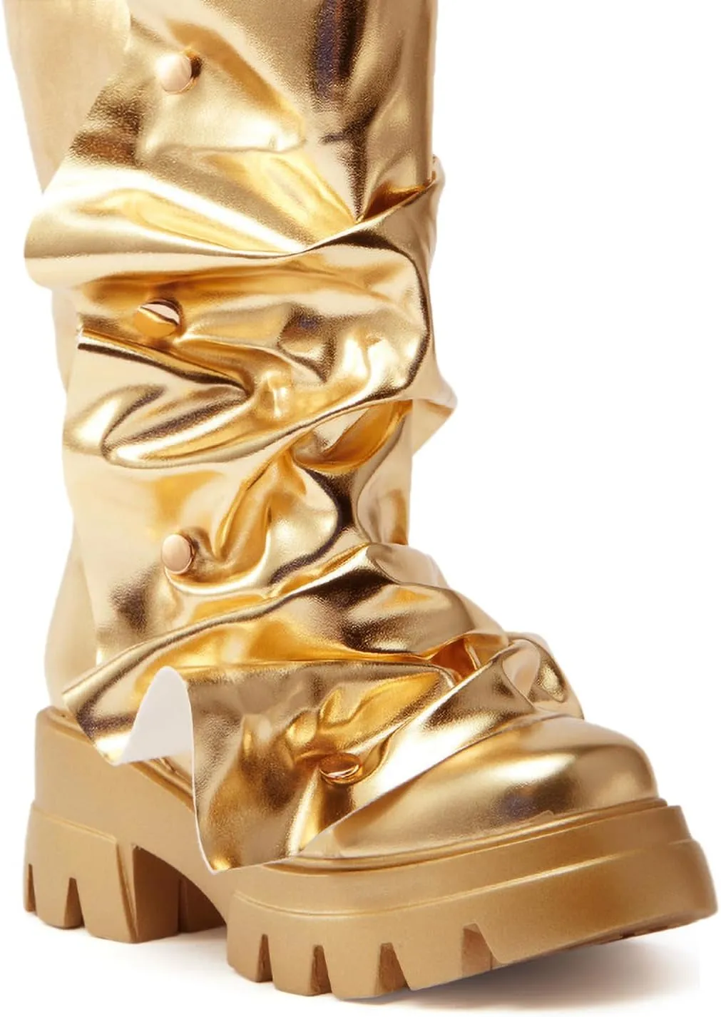 Women's Platform Fold Over Combat Boots Slouchy wide Calf chunky Heel Round Toe Western Pull on Fashion cute mardi gras shark Boot