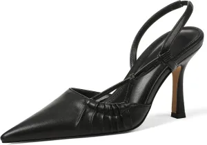 Womens Slingback Kitten Heel Closed Pointed Toe Stiletto Pumps 2025 Ankle Strap for Wedding Party Daily Dress Shoes