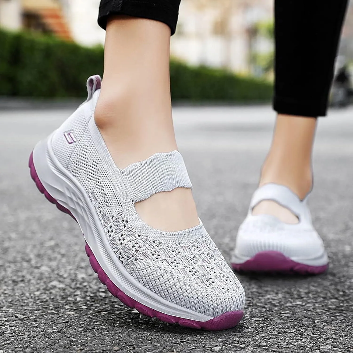 Woven Womens Soft Orthopedic Slip-On Walking Shoes Mules for Women 2025 Fashion Summer Non Slip Breathable Casual Loafers Closed Toe Shoe with Arch-Support