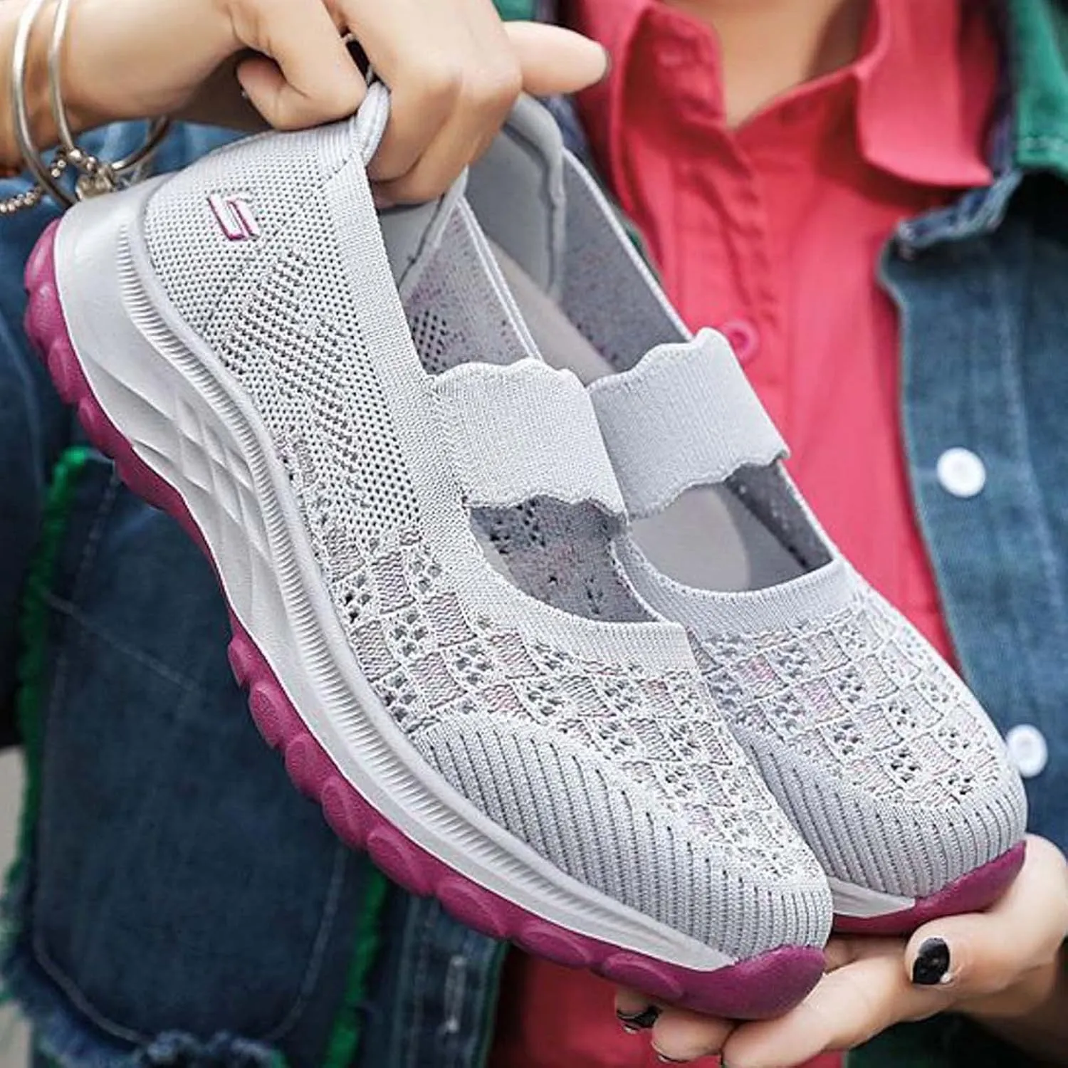 Woven Womens Soft Orthopedic Slip-On Walking Shoes Mules for Women 2025 Fashion Summer Non Slip Breathable Casual Loafers Closed Toe Shoe with Arch-Support