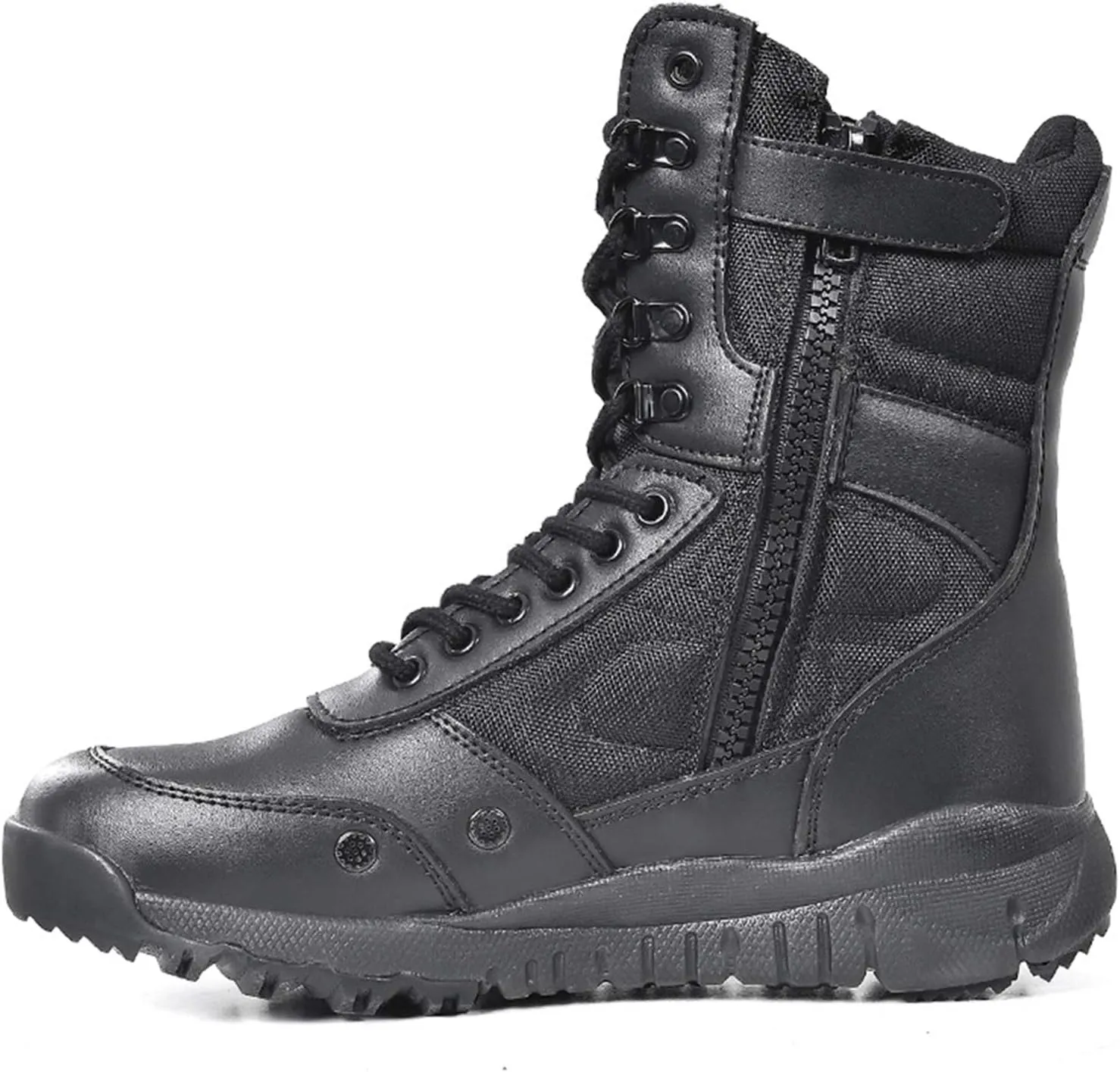 Wygwlg Military Leather Combat Boots for Men, Outdoor Military Boot, Men Hiking Desert Ankle Hunting Autumn,37
