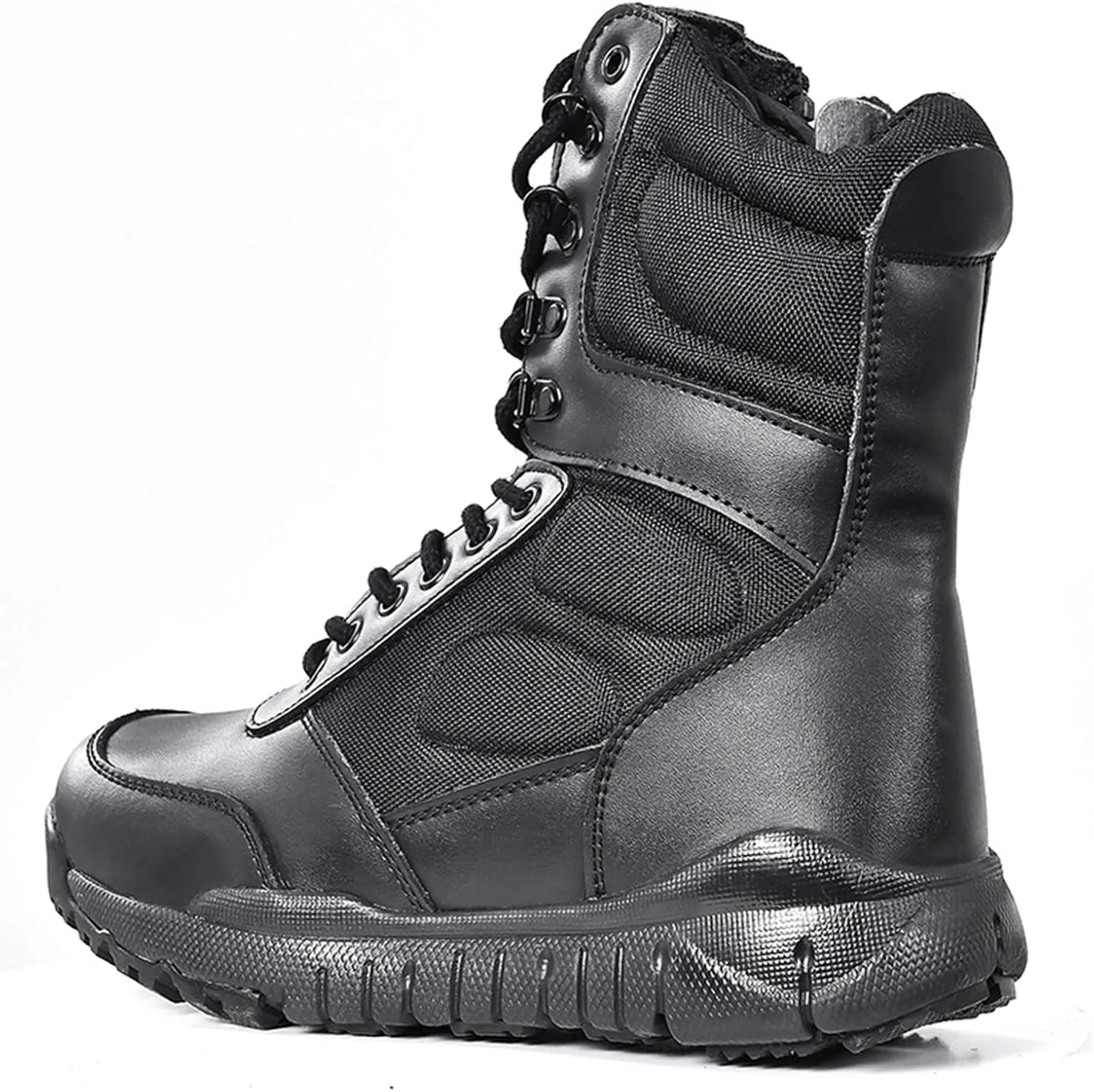 Wygwlg Military Leather Combat Boots for Men, Outdoor Military Boot, Men Hiking Desert Ankle Hunting Autumn,37