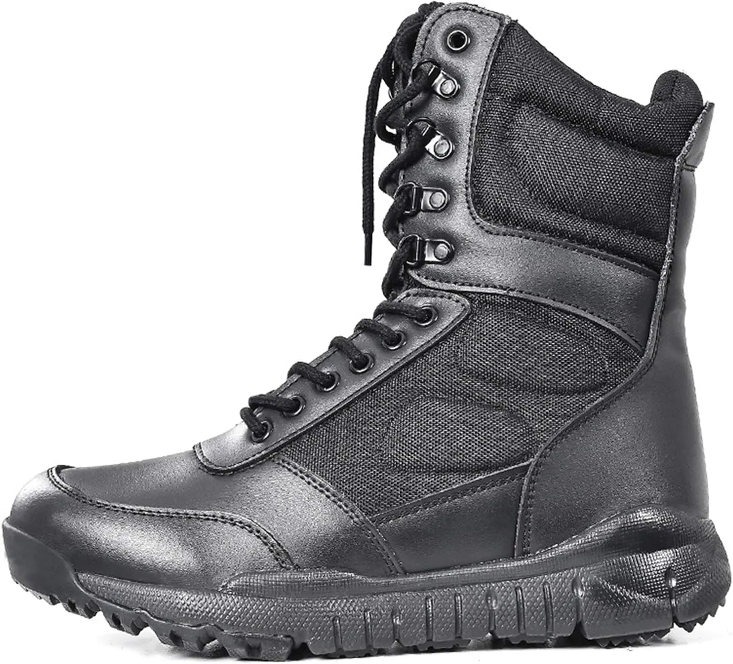 Wygwlg Military Leather Combat Boots for Men, Outdoor Military Boot, Men Hiking Desert Ankle Hunting Autumn,37