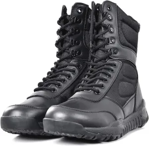 Wygwlg Military Leather Combat Boots for Men, Outdoor Military Boot, Men Hiking Desert Ankle Hunting Autumn,37
