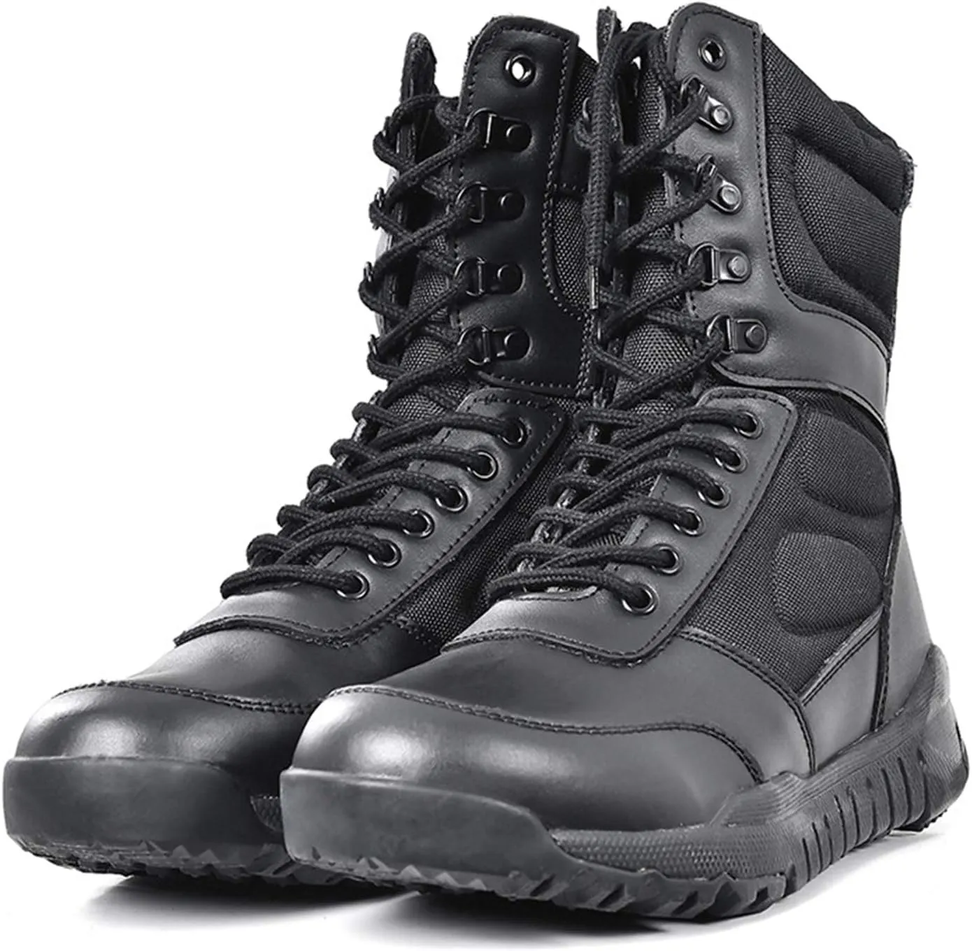 Wygwlg Military Leather Combat Boots for Men, Outdoor Military Boot, Men Hiking Desert Ankle Hunting Autumn,37