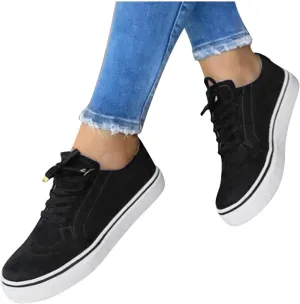 ZBYY Women Casual Breathable Shoes Canvas Sneakers Low Top Lace Up Canvas Shoes Comfortable Flats Walking Shoes
