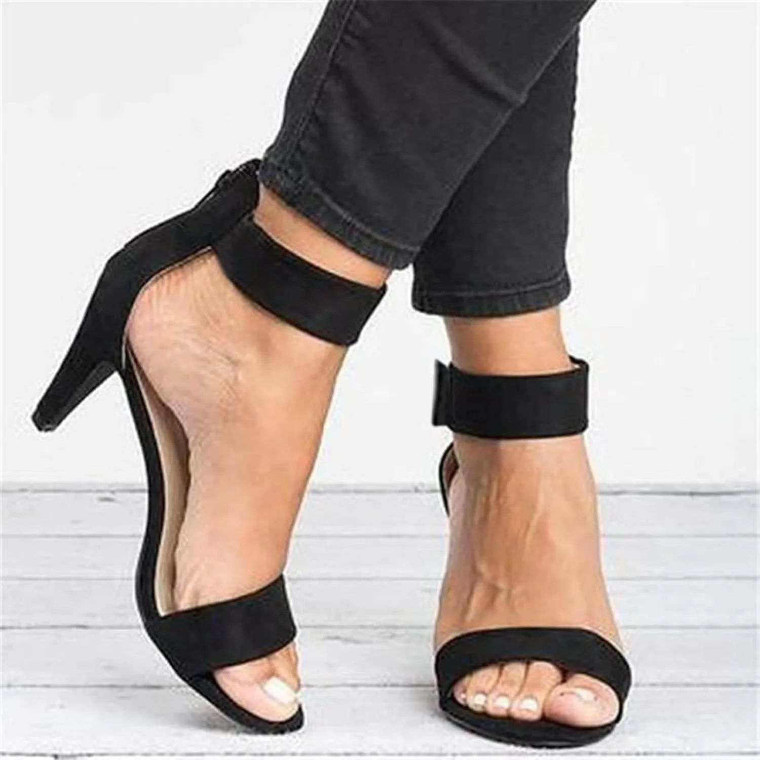 ZBYY Women's Chunky Block Heels Sandals Summer Open Toe Ankle Strap High Stiletto Heels Pumps Wedding Dress Sandals